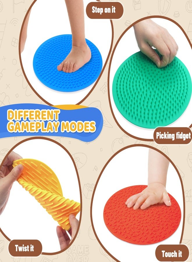 CHESLICR 4PC Sensory Wall Fidget Toys for Toddler Baby 1-3 Classroom Must Have Sensory Mats for Kid Autism ADHD Quiet Silicone Tactile Pad Desk Toys Calm Down Item Mini Floor Tiles Fidget Autistic Special Need - Image 3